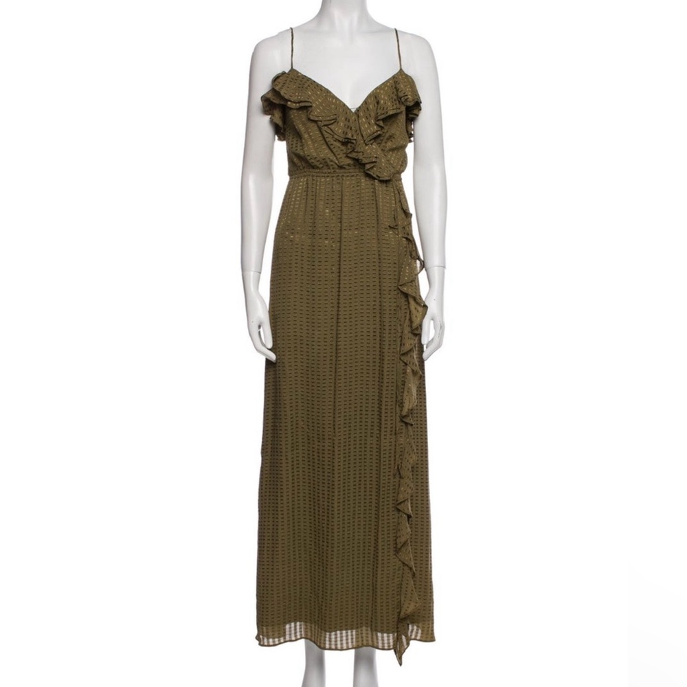 Rebecca Taylor Olive Ruffle Maxi Dress